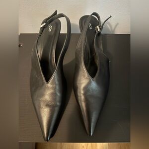 COS Black Pointed Slingback Shoes